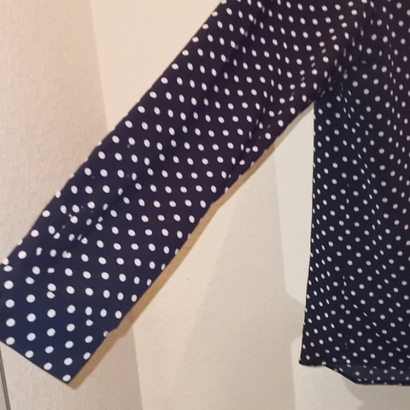 Susan Graver Polka Dot Long Sleeved Blouse-#0121 - Picture 5 of 11